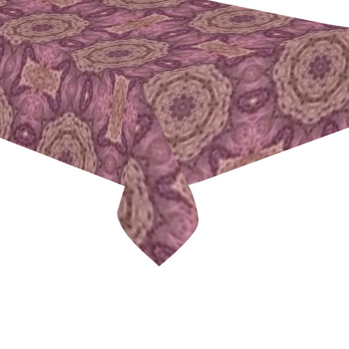 Mauve Doily Cotton Linen Tablecloth 60"x120"
