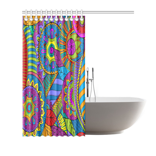 Pop Art PAISLEY Ornaments Pattern multicolored Shower Curtain 72"x72"