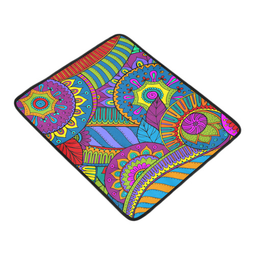 Pop Art PAISLEY Ornaments Pattern multicolored Beach Mat 78"x 60"