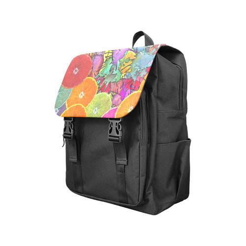 Pop Art Pattern Mix ORANGES SPLASHES multicolored Casual Shoulders Backpack (Model 1623)