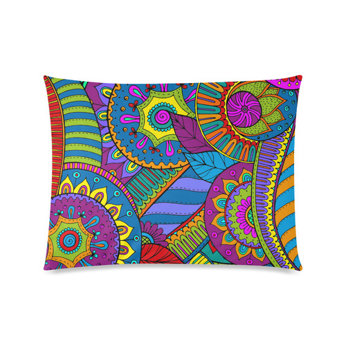 Pop Art PAISLEY Ornaments Pattern multicolored Custom Zippered Pillow Case 20"x26"(Twin Sides)