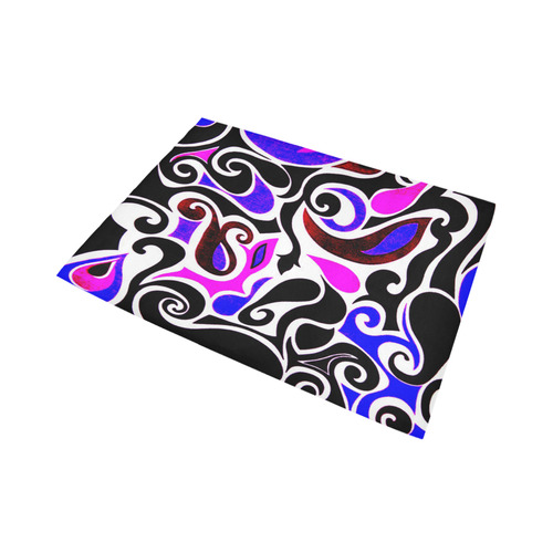 Wacky Retro Swirl Multiple Colors Area Rug7'x5'