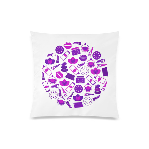 Purple and White original designers Pillow : vintage edition Custom Zippered Pillow Case 20"x20"(One Side)