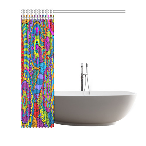 Pop Art PAISLEY Ornaments Pattern multicolored Shower Curtain 72"x72"