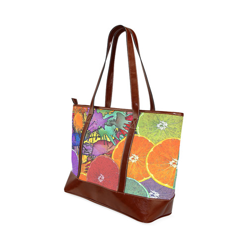 Pop Art Pattern Mix ORANGES SPLASHES multicolored Tote Handbag (Model 1642)