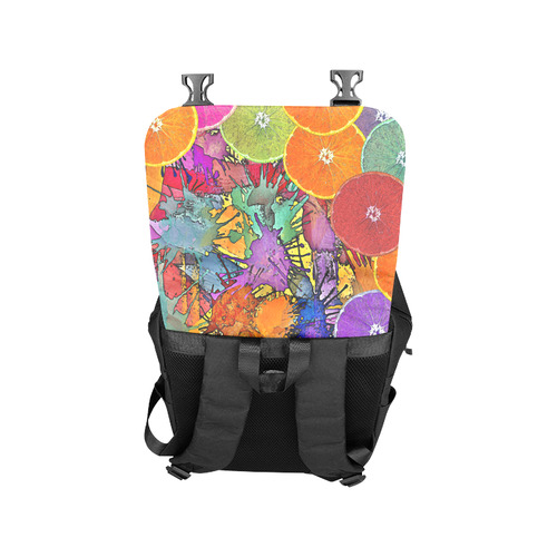 Pop Art Pattern Mix ORANGES SPLASHES multicolored Casual Shoulders Backpack (Model 1623)