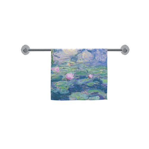 Monet Pink Water Lilies Floral Fine Art Custom Towel 16"x28"