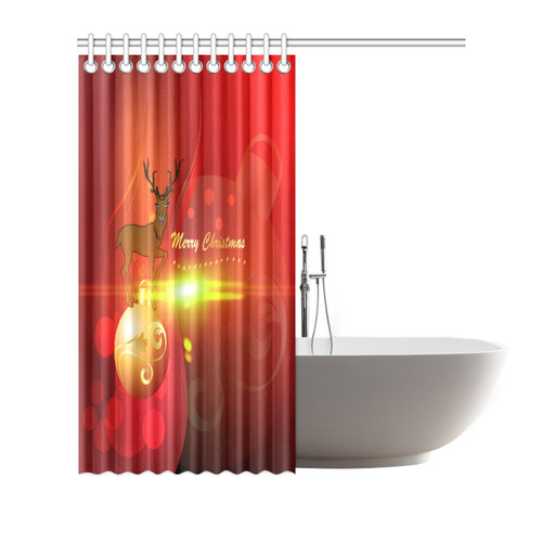 christmas design with reindeer Shower Curtain 66"x72"