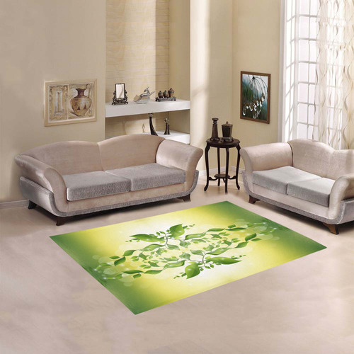 MAGIC LEAVES Kaleidoscope green yellow Area Rug 5'3''x4'