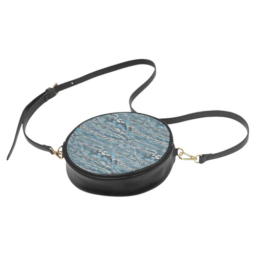 Italian Marble,Taekwood Blu, blue Round Sling Bag (Model 1647)