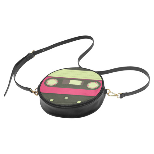 Pink Cassette Tape Round Sling Bag (Model 1647)