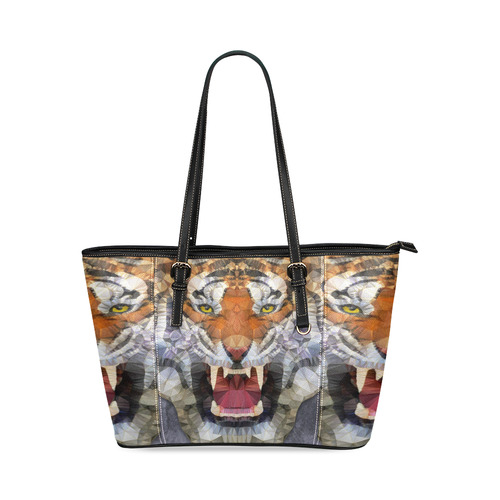 roaring tiger Leather Tote Bag/Small (Model 1640)