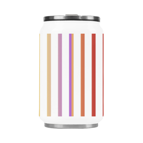 Narrow Flat Stripes Pattern Colored Stainless Steel Vacuum Mug (10.3OZ)