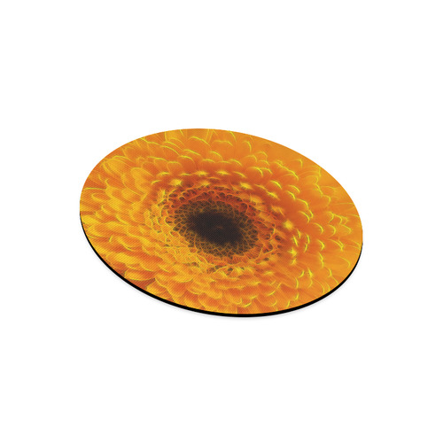 Yellow Flower Tangle FX Round Mousepad