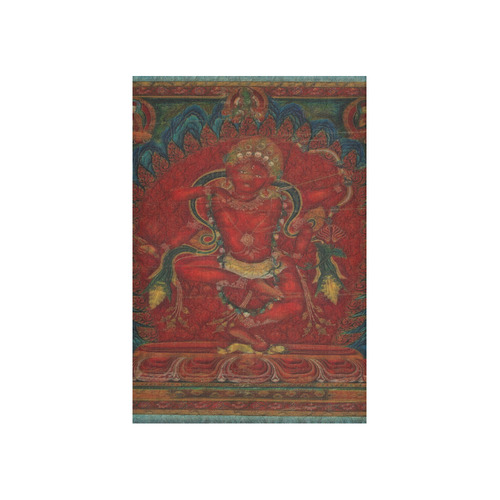 Kurukulla From Tibetan Buddhism Cotton Linen Wall Tapestry 40"x 60"