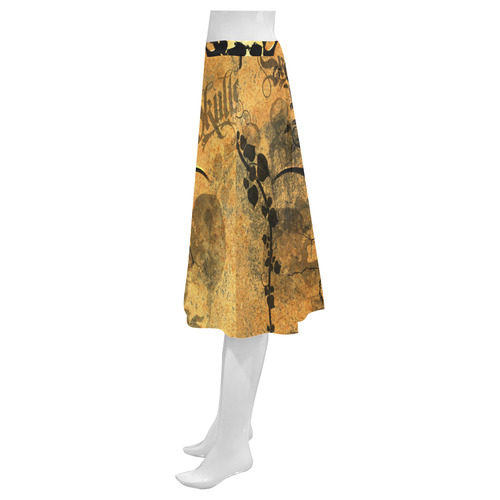 Awesome skull with tribal Mnemosyne Women's Crepe Skirt (Model D16)