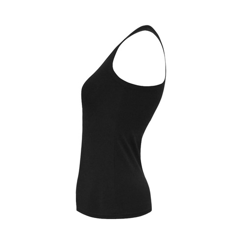 Abstract Triangle Music Note Black Women's Shoulder-Free Tank Top (Model T35)