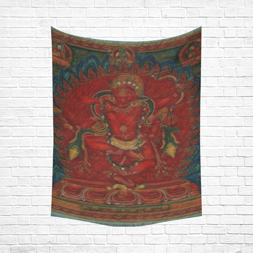 Kurukulla From Tibetan Buddhism Cotton Linen Wall Tapestry 60"x 80"