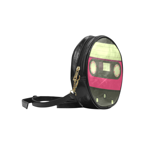 Pink Cassette Tape Round Sling Bag (Model 1647)