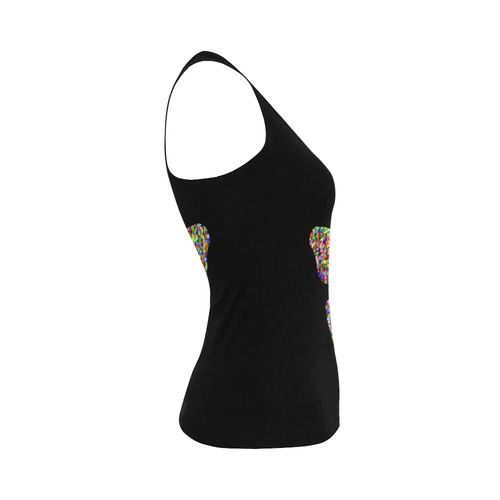 Abstract Triangle Butterfly Black Women's Shoulder-Free Tank Top (Model T35)