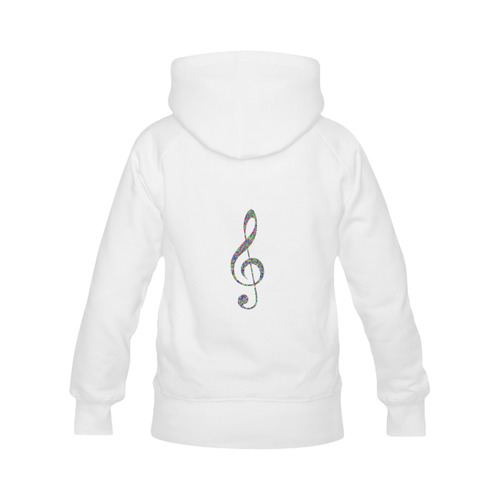 Abstract Triangle Music Note White Women's Classic Hoodies (Model H07)