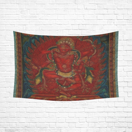 Kurukulla From Tibetan Buddhism Cotton Linen Wall Tapestry 90"x 60"