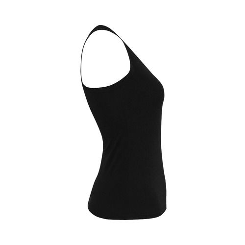 Abstract Triangle Music Note Black Women's Shoulder-Free Tank Top (Model T35)