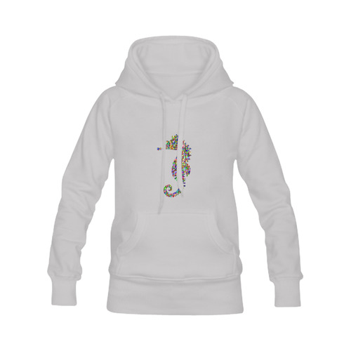 Abstract Triangle Seahorse Grey Men's Classic Hoodies (Model H10)