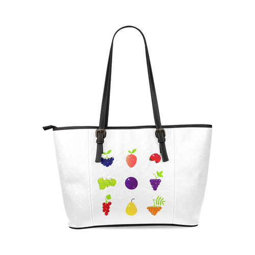 Wild exotic nature : Color and White designers original Bag edition Leather Tote Bag/Large (Model 1640)