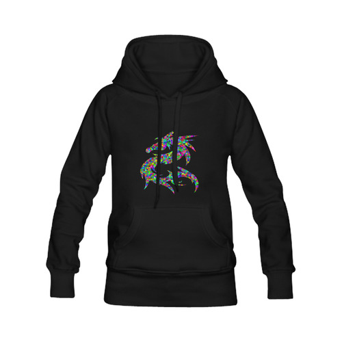 Abstract Triangle Dragon Black Men's Classic Hoodies (Model H10)