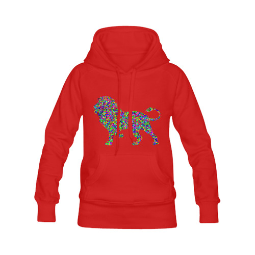 Abstract Triangle Lion Red Men's Classic Hoodies (Model H10)