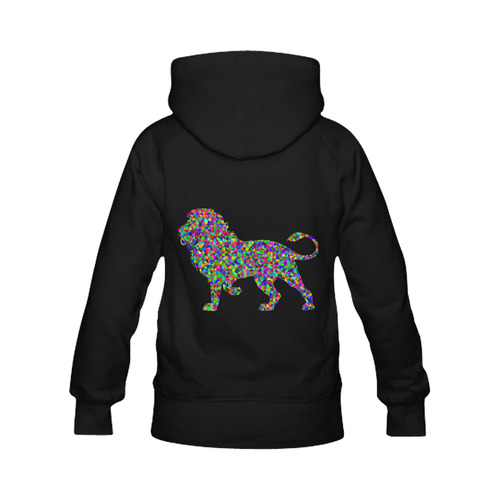 Abstract Triangle Lion Black Men's Classic Hoodies (Model H10)