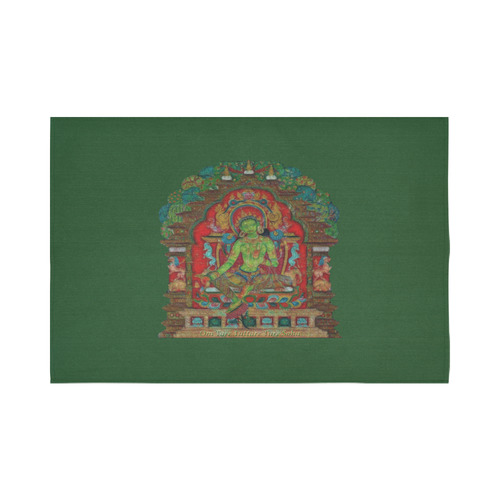 Green Tara from Tibetan Buddhism Cotton Linen Wall Tapestry 90"x 60"
