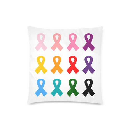 Original designers PILLOW : white with colorful Ribbons 60s inspired Look Custom Zippered Pillow Case 18"x18"(Twin Sides)