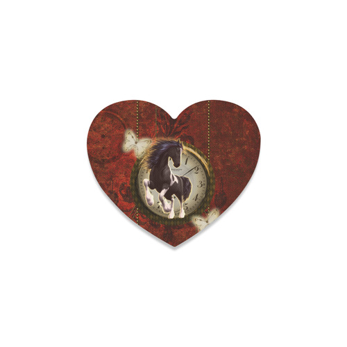 Wonderful horse on a clock Heart Coaster
