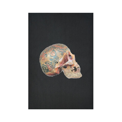 Colored Human Skull Cotton Linen Wall Tapestry 60"x 90"