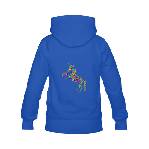 Abstract Triangle Unicorn Blue Men's Classic Hoodies (Model H10)