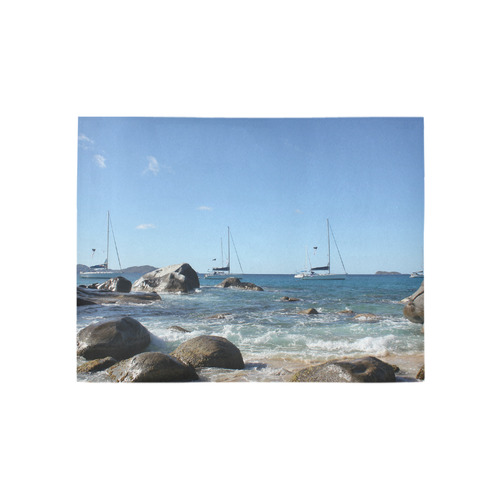 Sailing Boats at Virgin Gorda BVI Area Rug 5'3''x4'