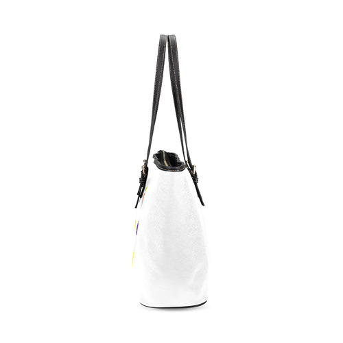 Wild exotic nature : Color and White designers original Bag edition Leather Tote Bag/Large (Model 1640)