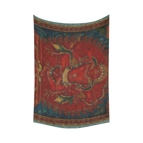 Kurukulla From Tibetan Buddhism Cotton Linen Wall Tapestry 90"x 60"