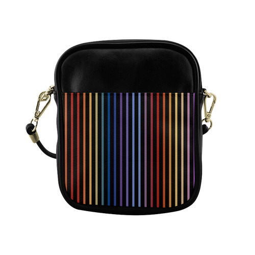 Narrow Flat Stripes Pattern Colored Sling Bag (Model 1627)