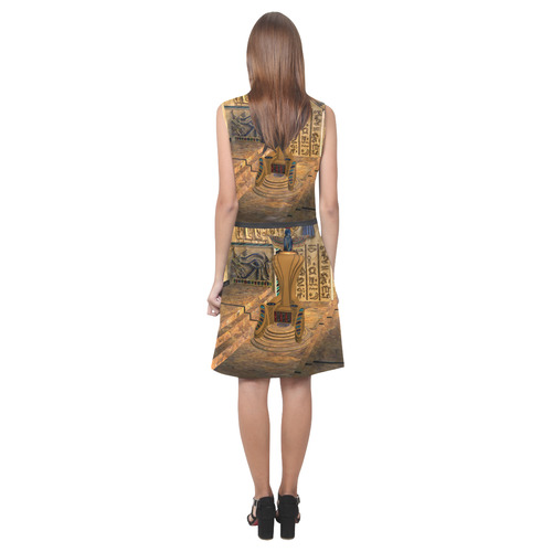 The egyptian temple Eos Women's Sleeveless Dress (Model D01)