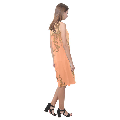 Vinatge design Sleeveless Splicing Shift Dress(Model D17)