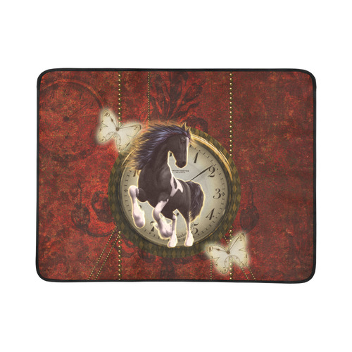 Wonderful horse on a clock Beach Mat 78"x 60"