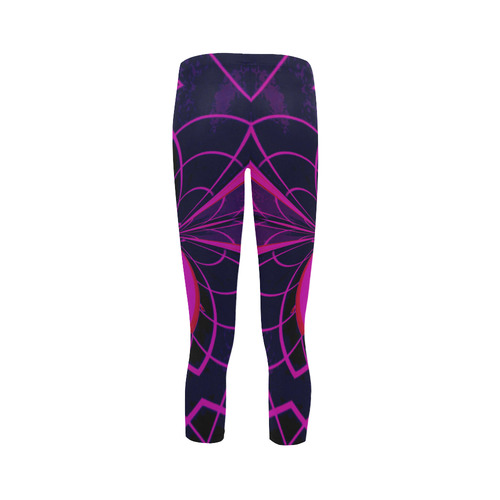 pINK N pURPLE nEON pUZZLE Capri Legging (Model L02)