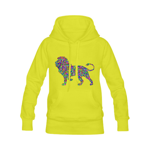 Abstract Triangle Lion Yellow Men's Classic Hoodies (Model H10)