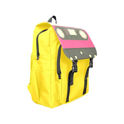 Pink Cassette Tape Casual Shoulders Backpack (Model 1623)