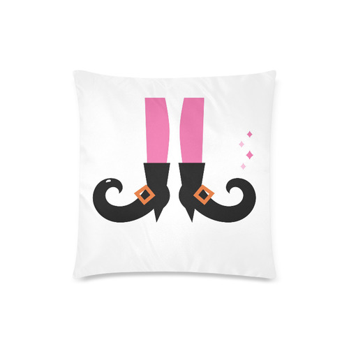 Original Witch legs designers pillow : pink and black original design Custom Zippered Pillow Case 18"x18"(Twin Sides)