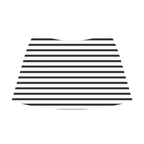 Narrow Black Flat Stripes Pattern Mnemosyne Women's Crepe Skirt (Model D16)