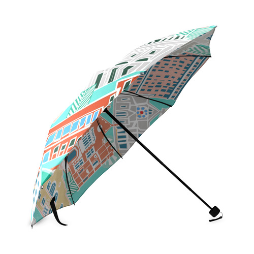 Christchurch memories buildings umbrella Foldable Umbrella (Model U01)